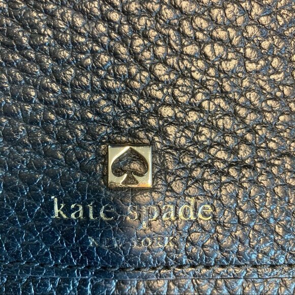 KATE SPADE Wallet Purse Wristlet Leather Striped Lining - Picture 2 of 8
